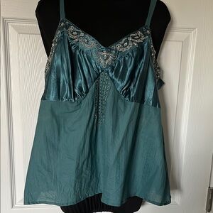 Venezia Green Embellished Bustier Camisole Top